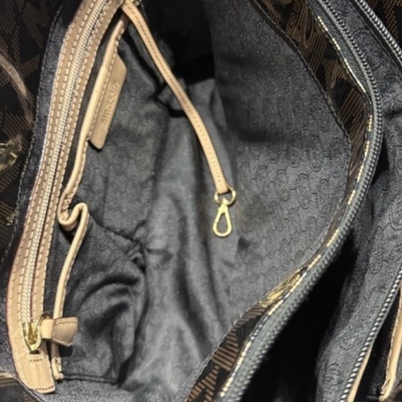 Michael Kors Black and Tan Signature Backpack - Picture 15 of 15